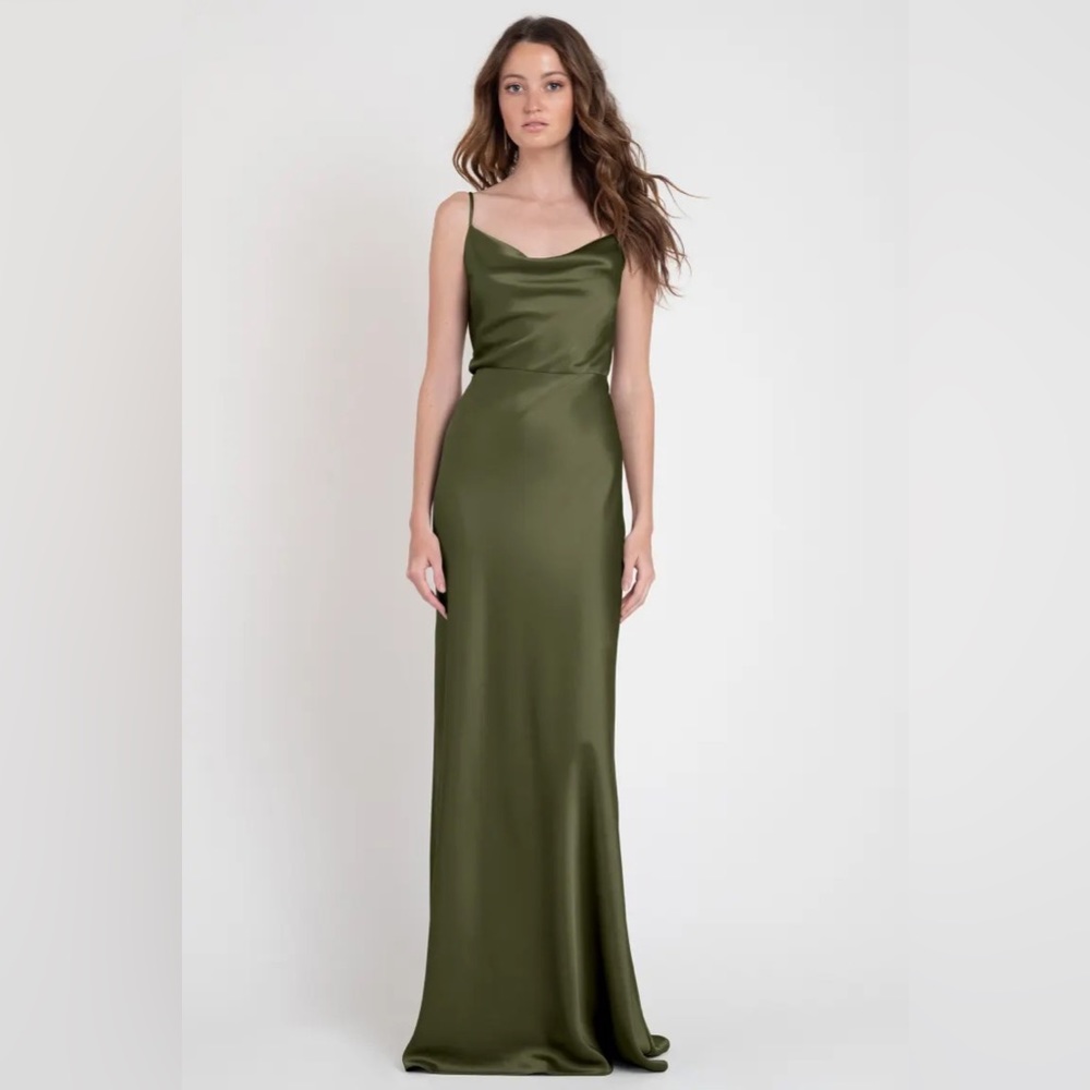Jenny Yoo Luxe Satin Sylvie - Olive Size 6
